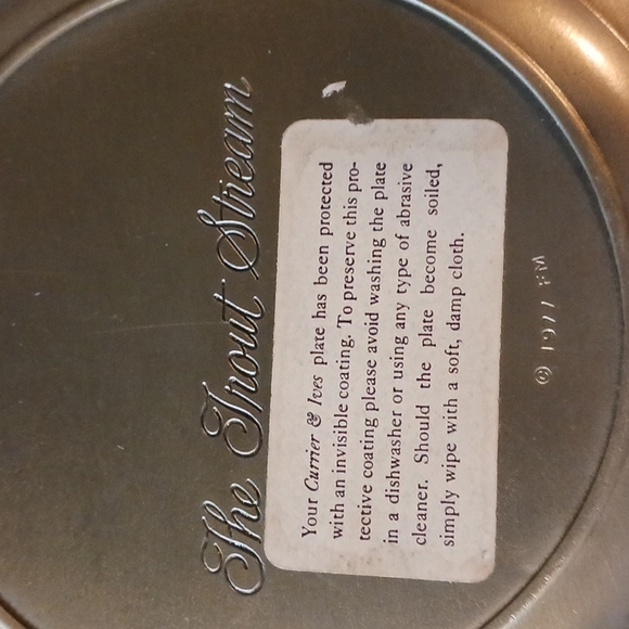 Currier&Ives Trout Stream Pewter Plate - Picture 4 of 5